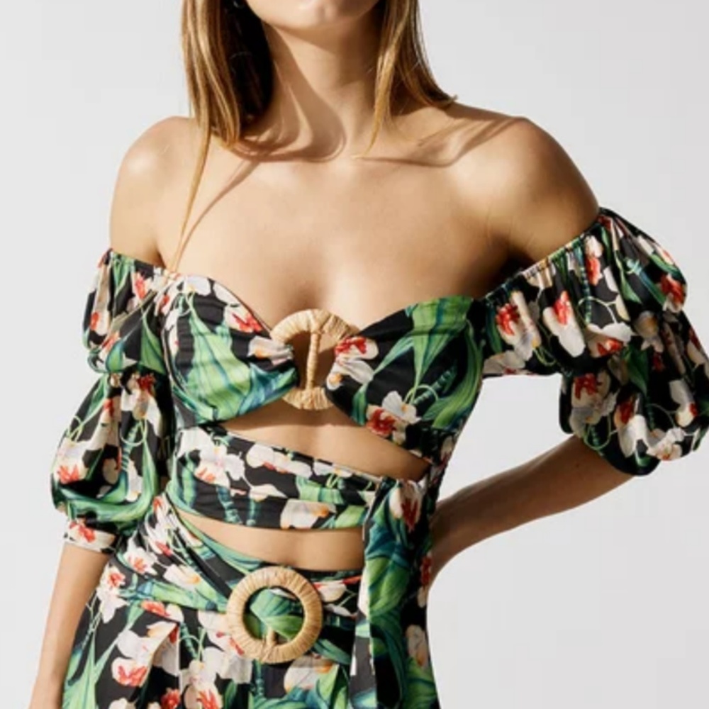 PatBo Tropical Floral Crop Top NWT